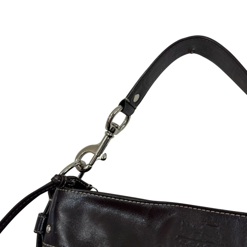 Coach EUC Brown Tan Signature Jacquard Zoe Hobo Handbag Shoulder Purse READ - Picture 6 of 16